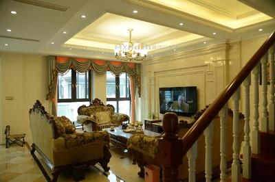 300平歐式豪華別墅豪宅裝修效果案例-長灘一號簡歐風格裝修實景圖賞析-土巴兔家居室內裝修設計效果圖