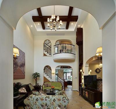 【鑫佰利裝飾】286平米美式鄉村風格別墅住宅裝修案例圖_美式別墅花園_裝酷網裝修效果圖