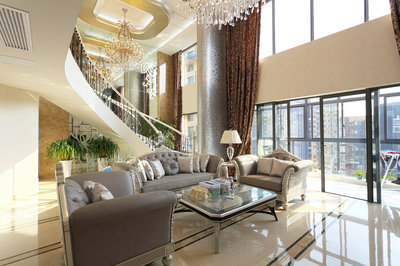 盛大金磐別墅項目裝修新古典歐式風格設計,上海騰龍別墅設計作品,歡迎品鑒