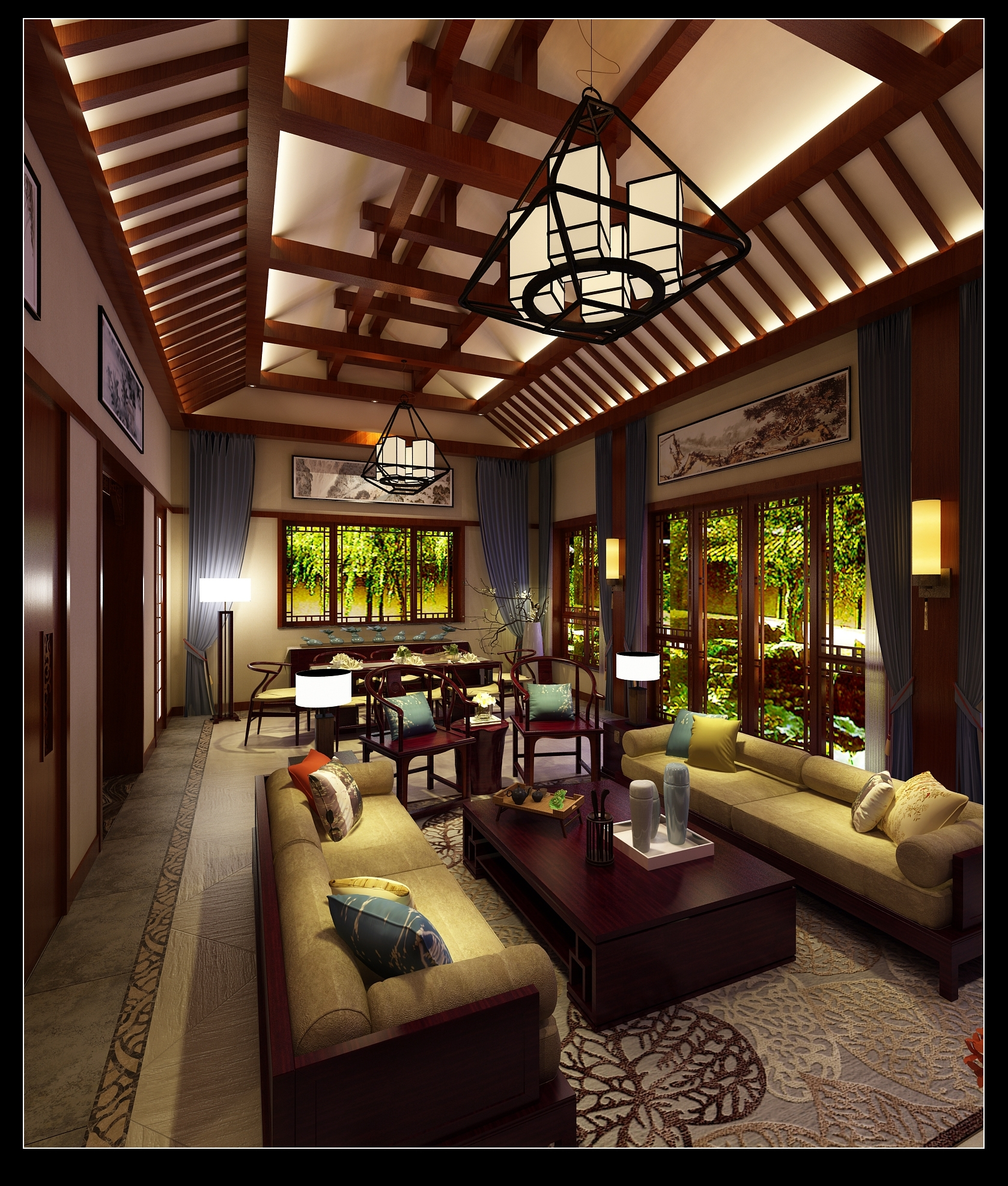 石家莊400平米大者別墅裝修【金舍出品】