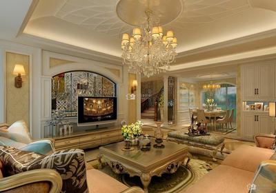 保利溪湖歐式380平米聯排別墅溫暖裝修效果圖