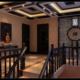 中式別墅客廳裝修效果圖