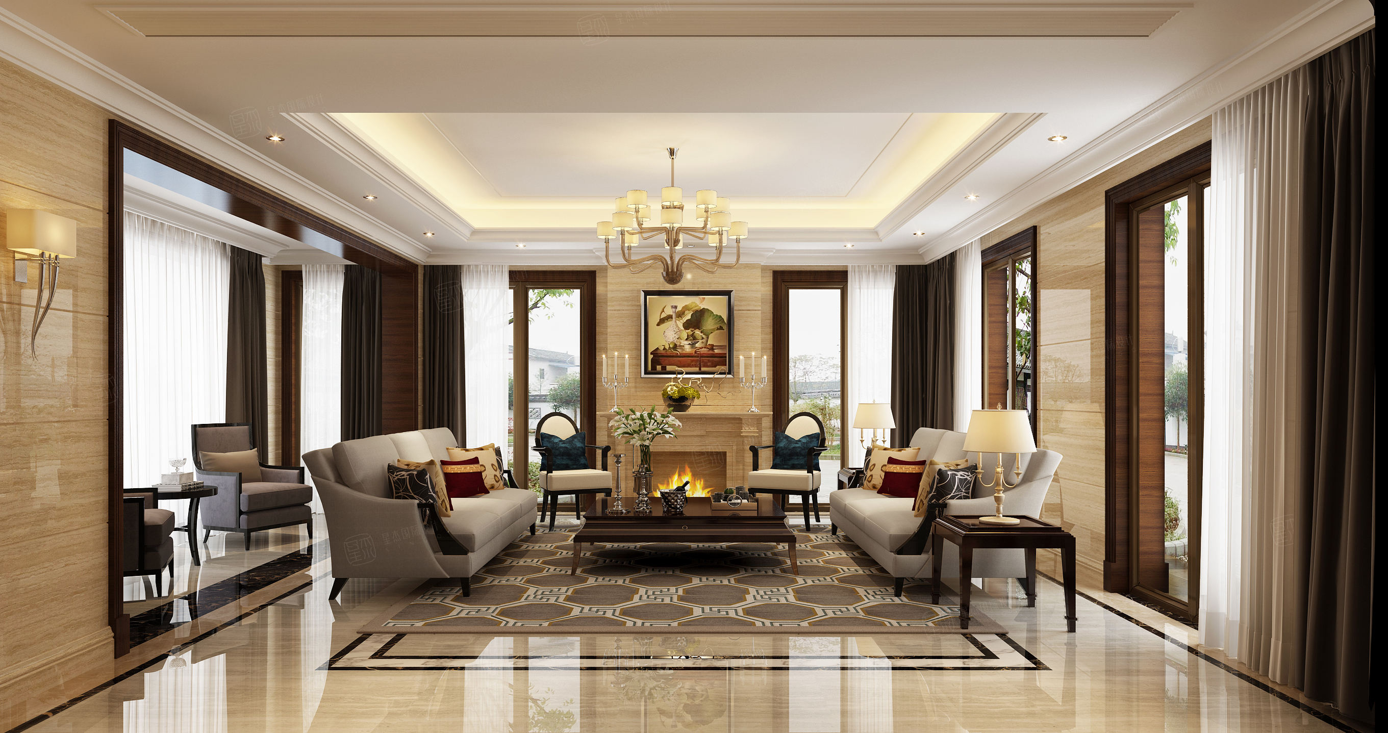 棕櫚泉花園別墅裝修效果圖_別墅裝修價格費用-上海星杰別墅裝修公司