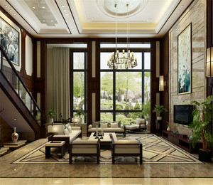 325平米別墅中式風格家裝裝修圖片設計-灤縣齊裝網裝修效果圖