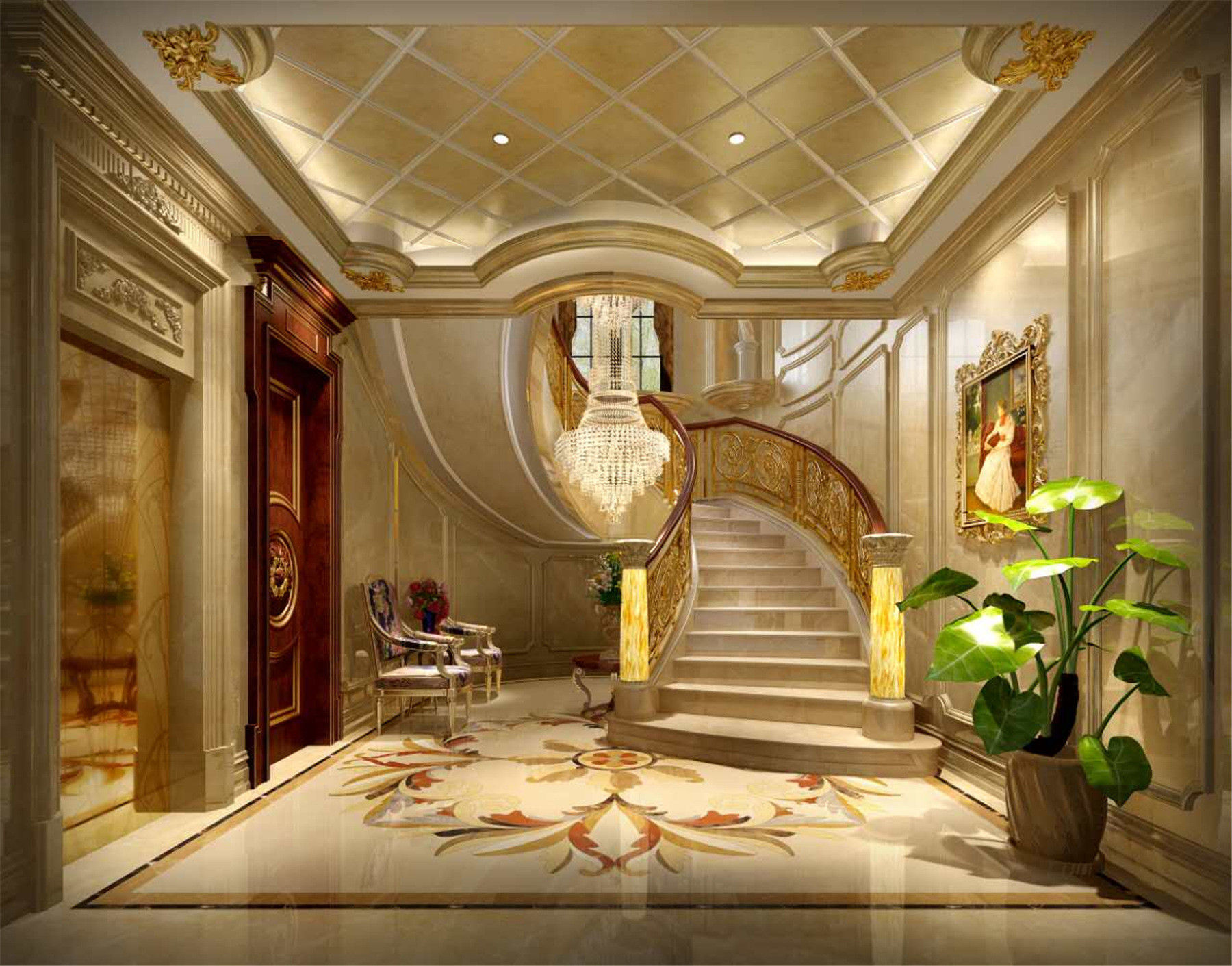 奢華古典歐式風格，上海騰龍別墅設計作品鑒賞